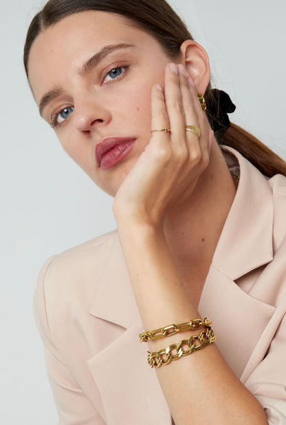 Damen Armband Glieder Gold Edelstahl