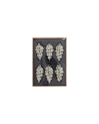 House Doctor Ornament Cone Silber 6er Set