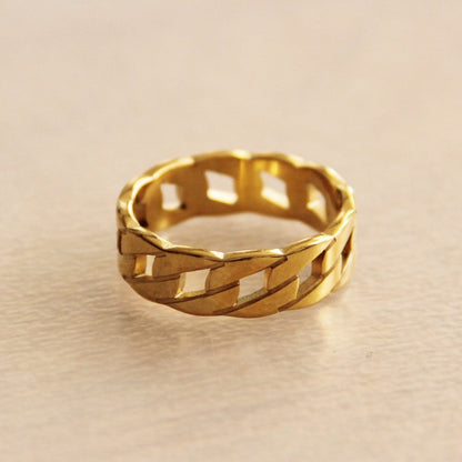 Damen Ring Gliederring Gold